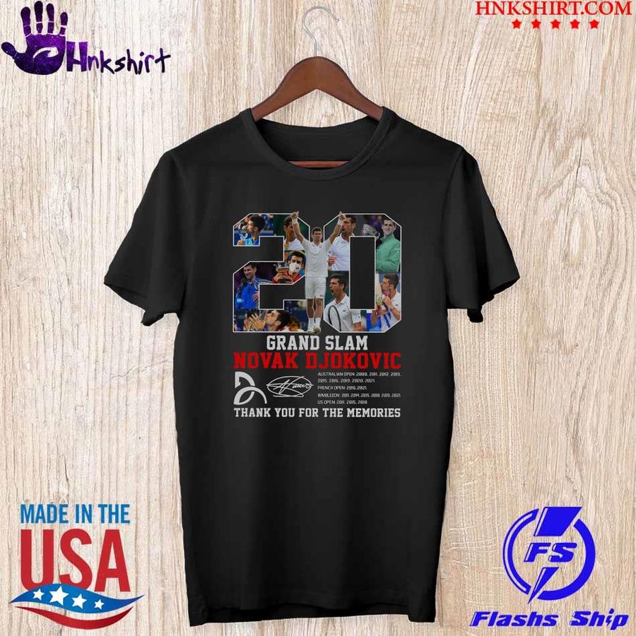 Trending 20 Grand Slam Novak Djokovic thank You for the memories signature shirt