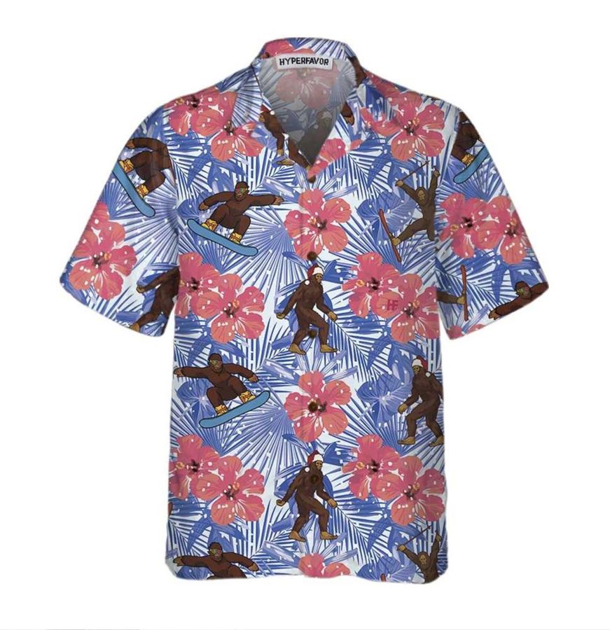 Tropical Christmas Bigfoot Hawaiian Shirt