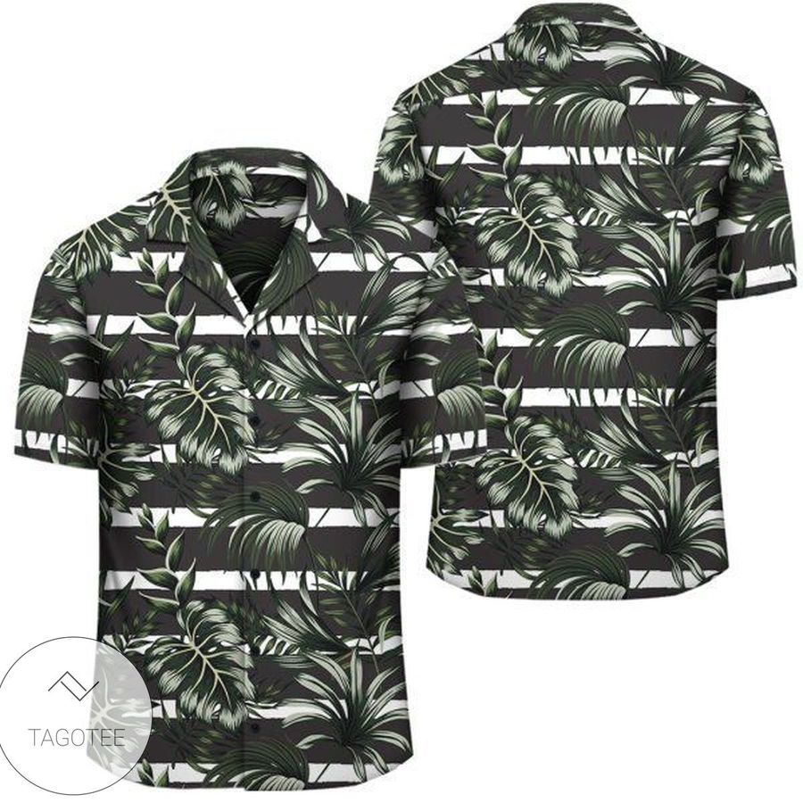 Tropical Line Patttern Hawaiian Shirt