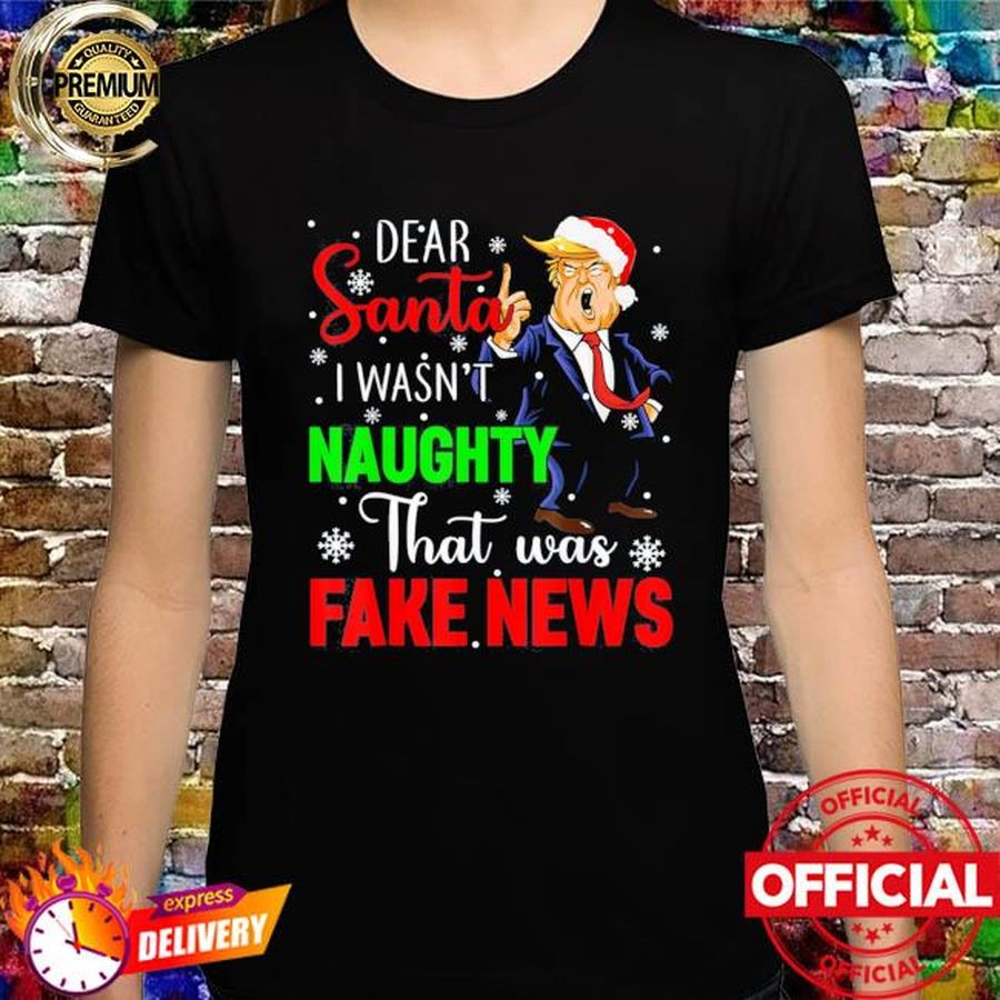 Trump Christmas pajamas dear santa fake news sweater