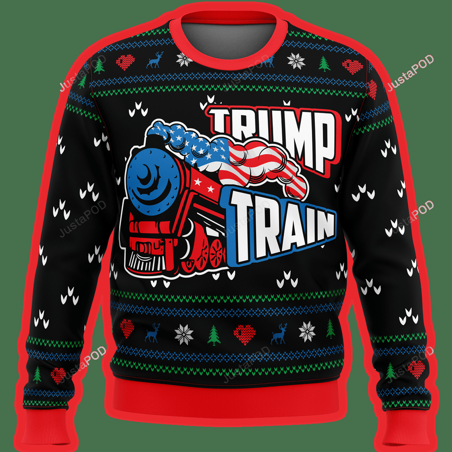 Trump Train Premium Ugly Sweater Ugly Sweater Christmas Sweaters Hoodie.png