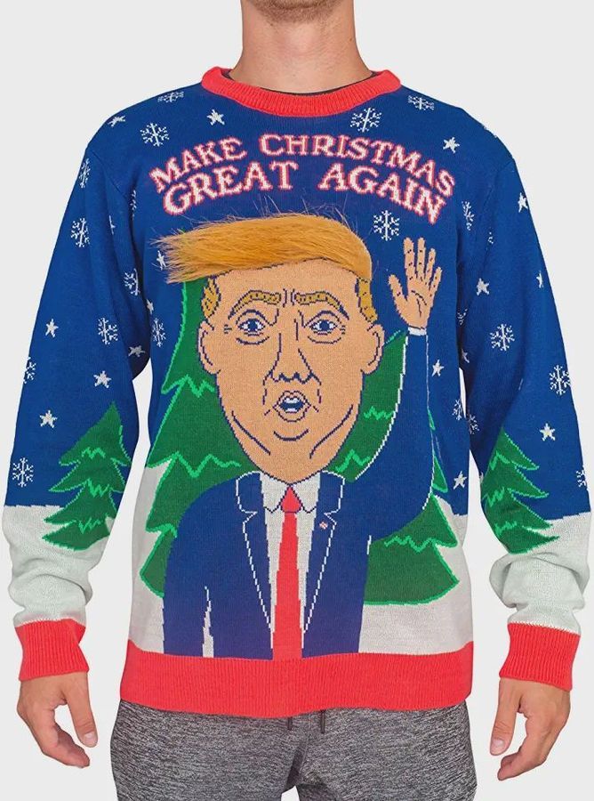 Trump Ugly Christmas Sweater All Over Print Sweatshirt Ugly Sweater