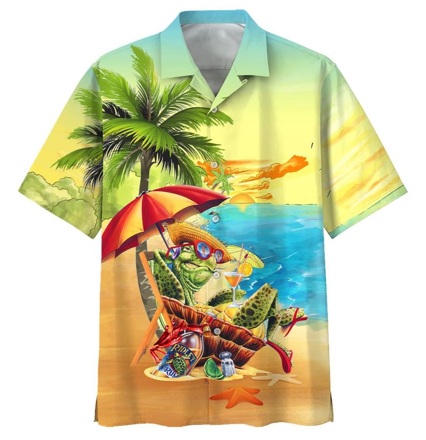 Turtle On The Beach Hawaiian Shirt