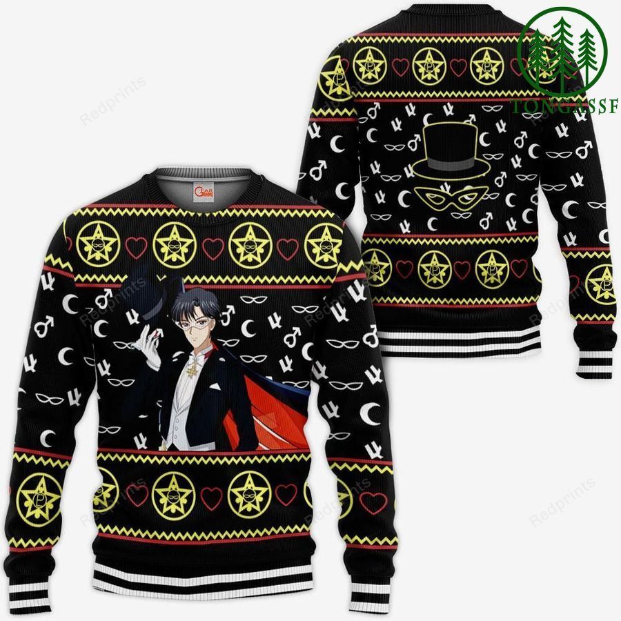 Tuxedo Ugly Christmas Sweater and Hoodie Sailor Moon Anime Xmas Gifts Idea
