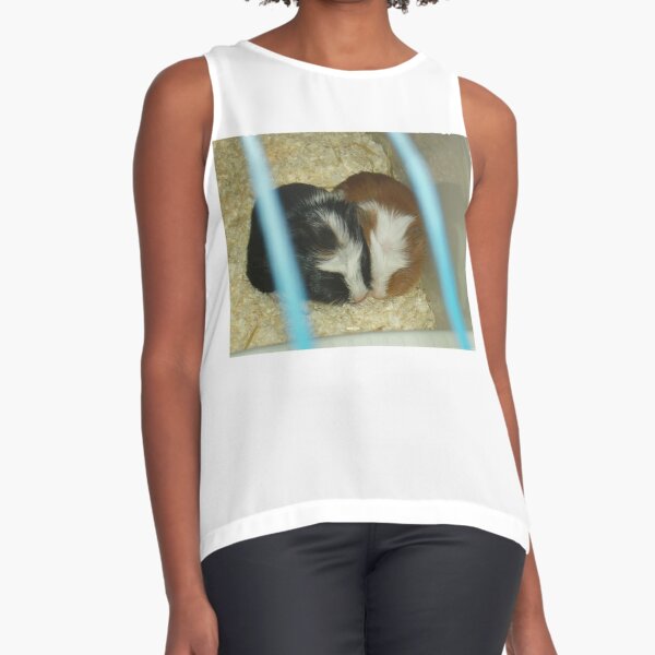 Two baby guinea pigs cuddling Sleeveless Top