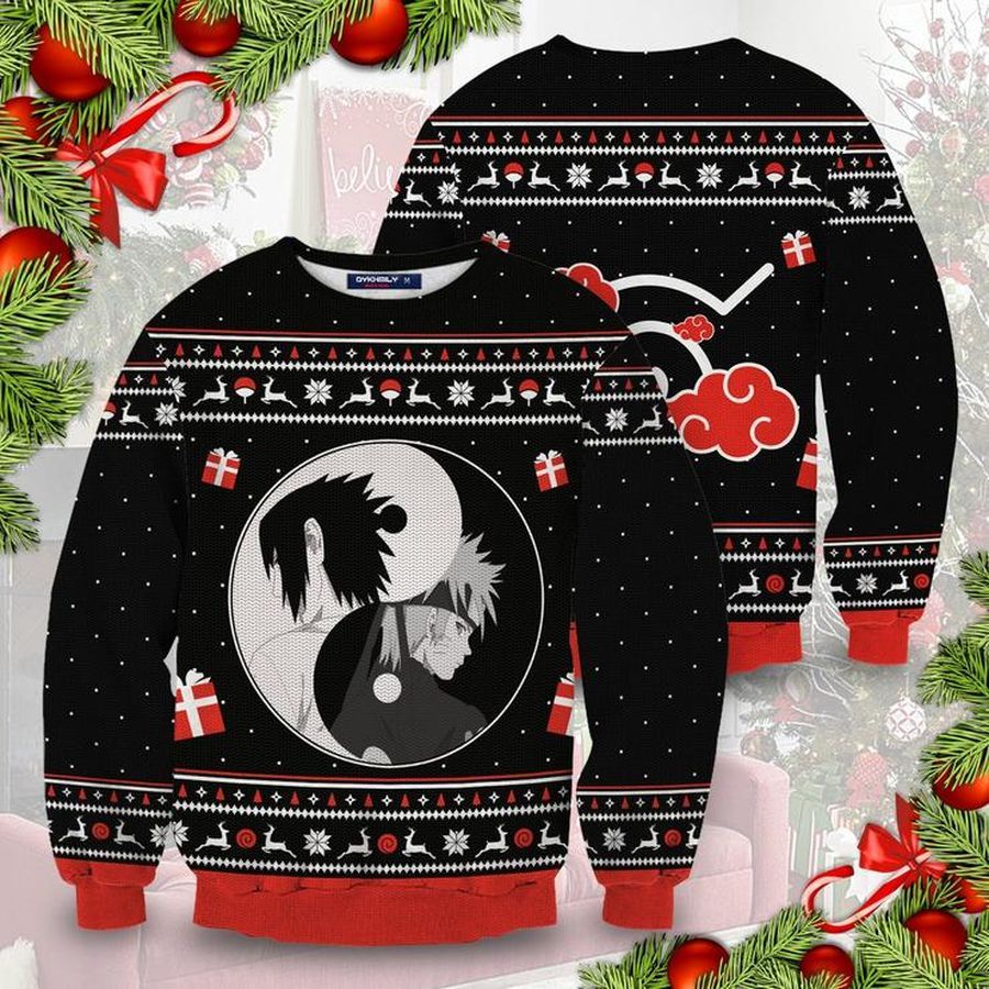 Ugly Christmas Sweater Akatsuki Cloud Sasuke Naruto Anime Xmas Gift