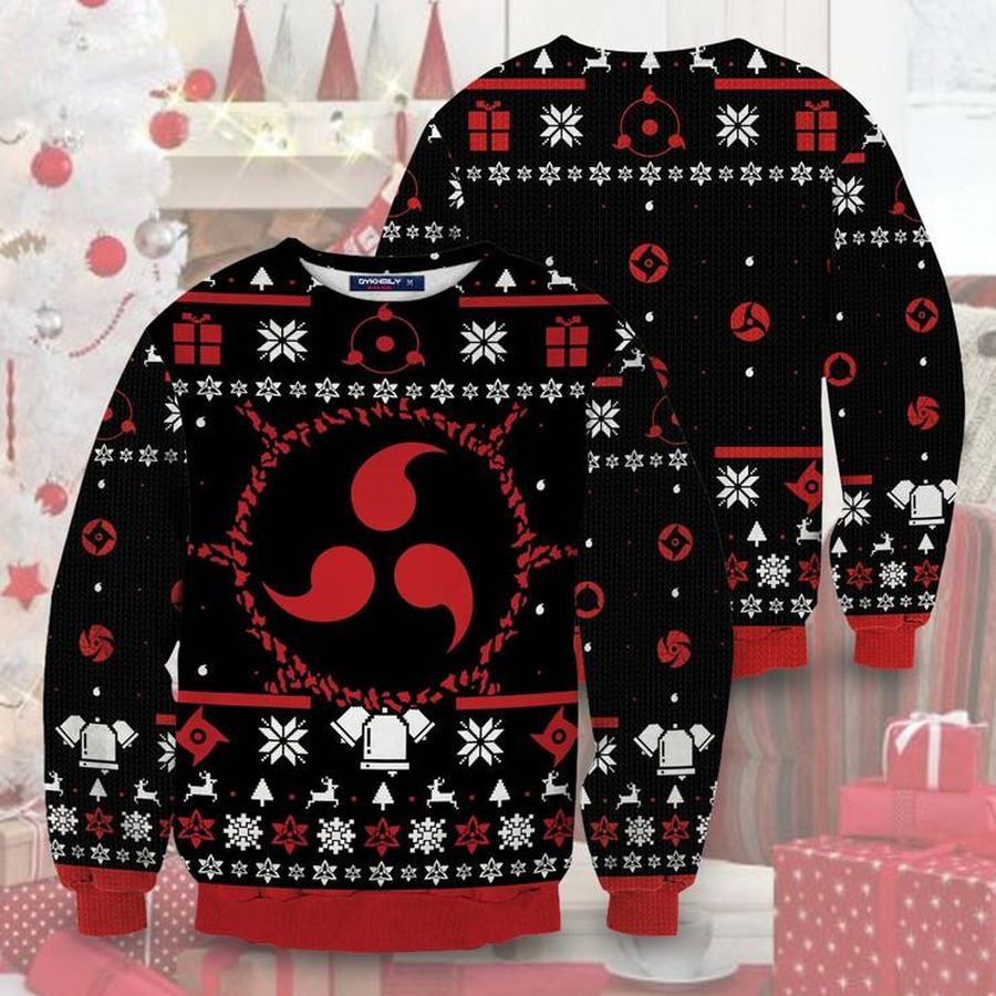 Ugly Christmas Sweater Sharingan Eyes Naruto Anime Xmas Gift