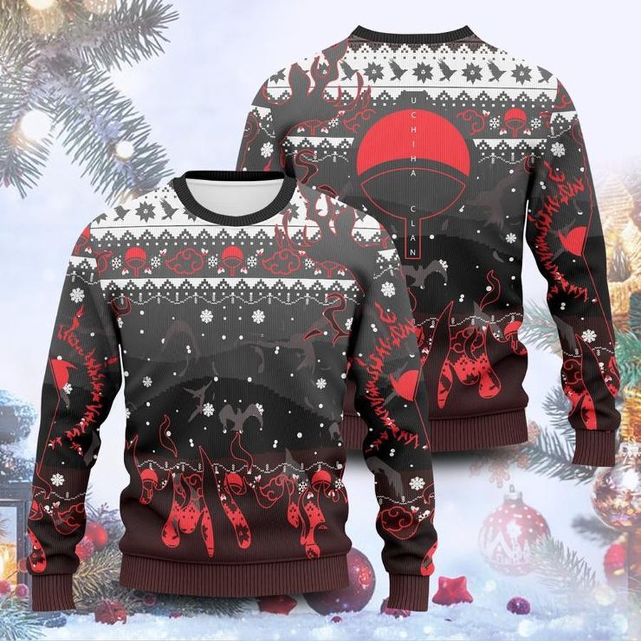 Ugly Christmas Sweater Uchiha Clan Naruto Christmas Gift