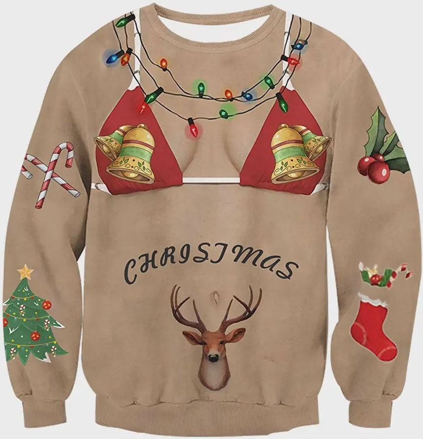 Uideazone Men Women Funny Ugly Christmas Sweater 3D Ugly Sweater