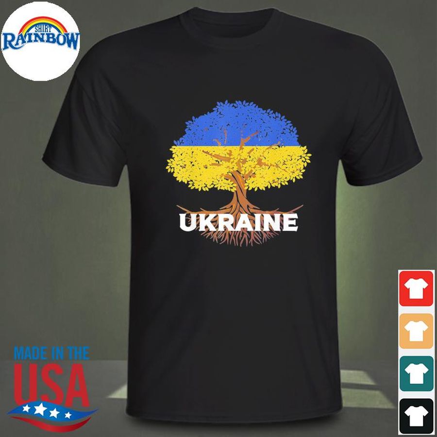 Ukraine flag vintage tree graphic ukrainian roots shirt