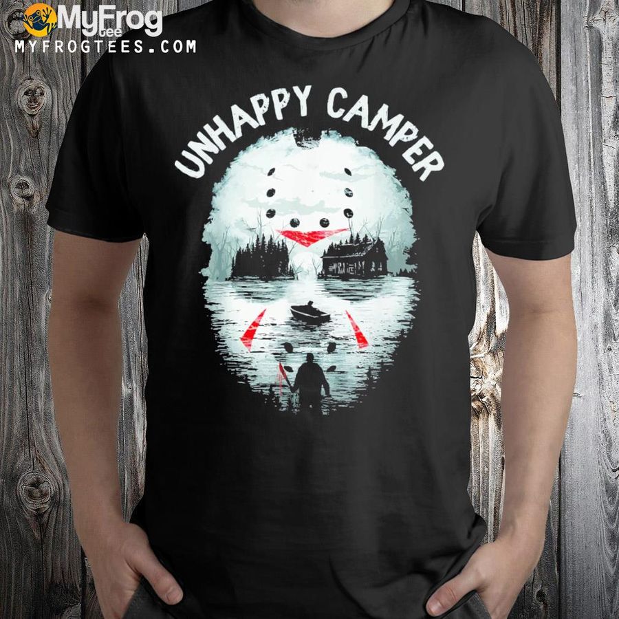 Unhappy camper camping outdoors graphic shirt