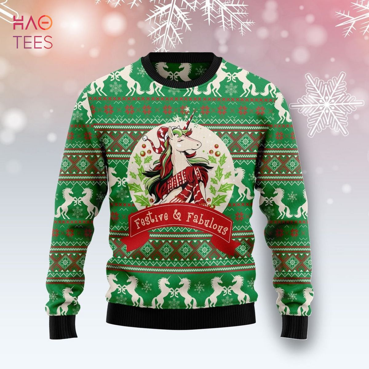  Unicorn Festive Fabulous Ugly Christmas Sweater 