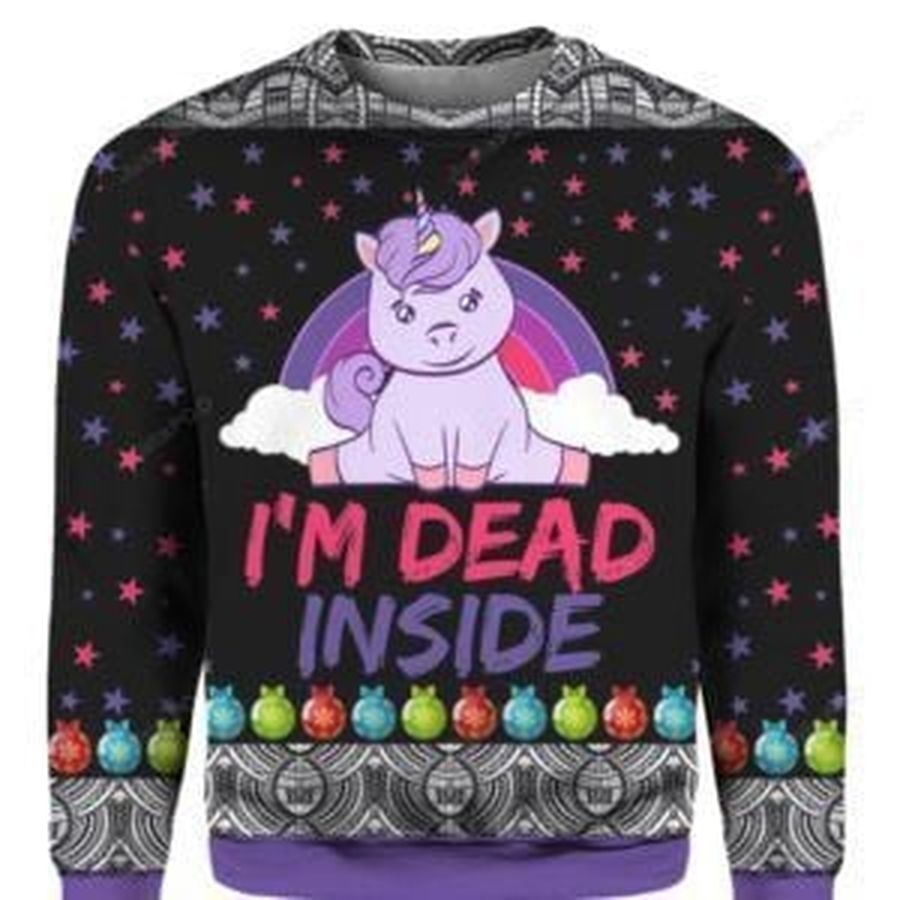 Unicorn Im Dead Inside Ugly Christmas Sweater, All Over Print Sweatshirt, Ugly Sweater, Christmas Sweaters, Hoodie, Sweater