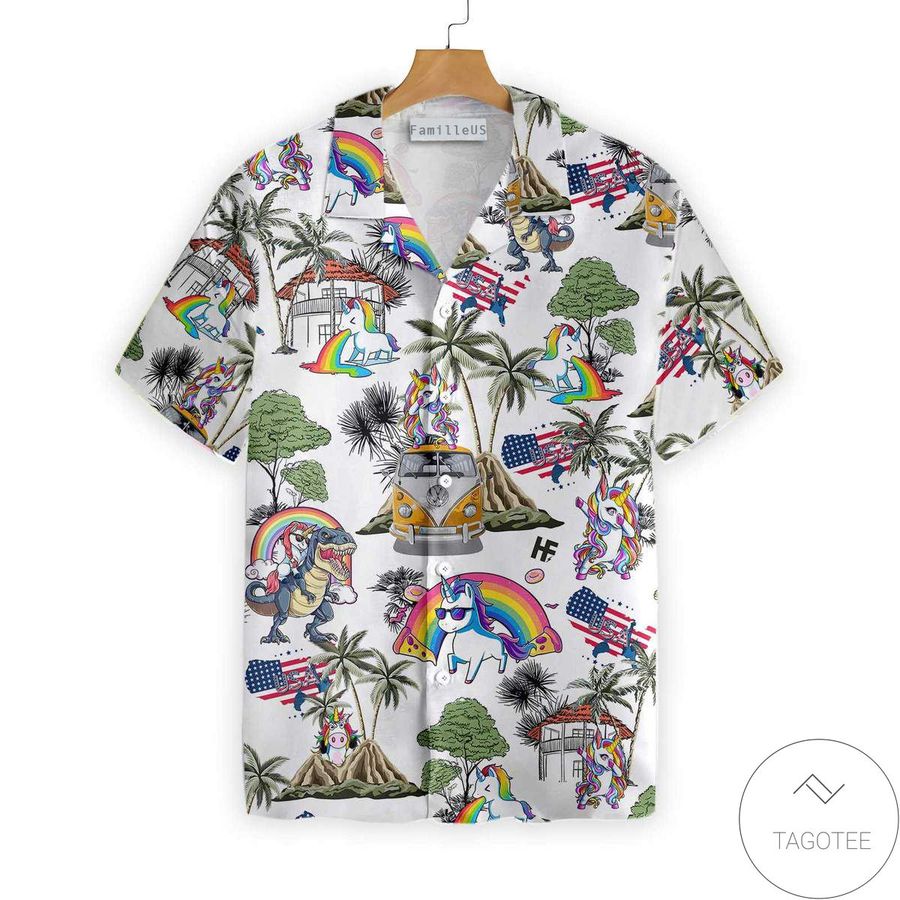 Unicorn Summer Beach Pattern Hawaiian Shirt