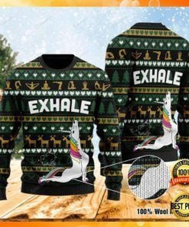 Unicorn Yoga Exhale Ugly Christmas Sweater All Over Print Sweatshirt