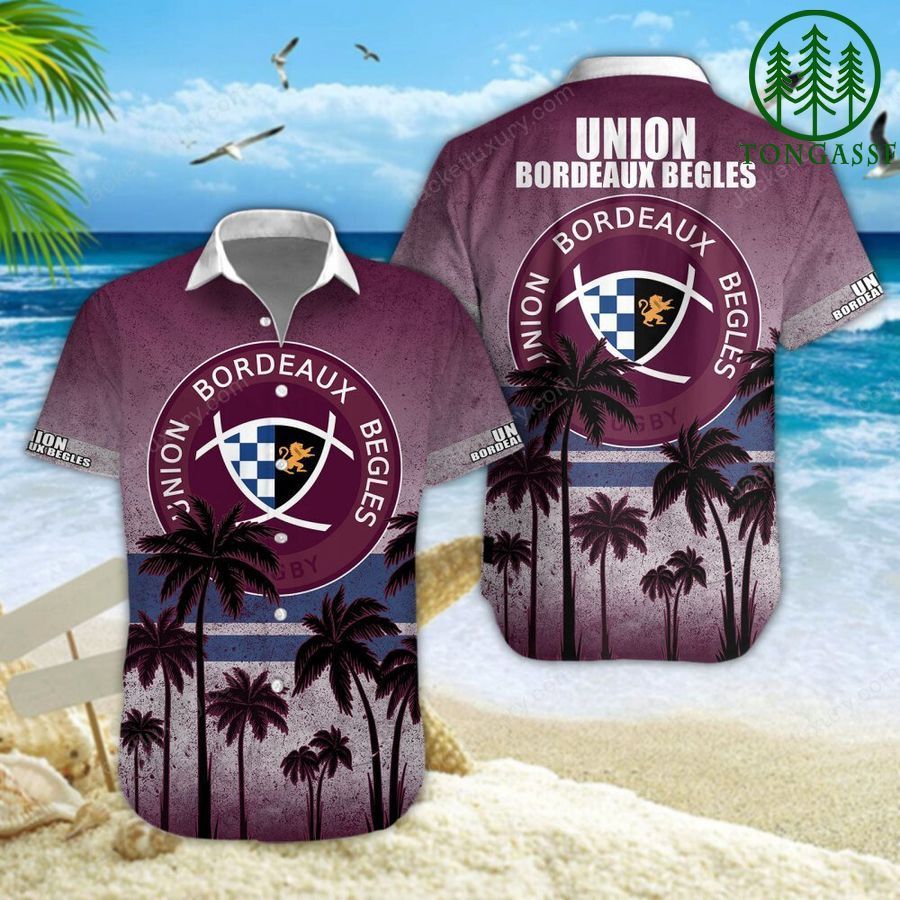 Union Bordeaux Begles New Design Palm Hawaiian Shirt