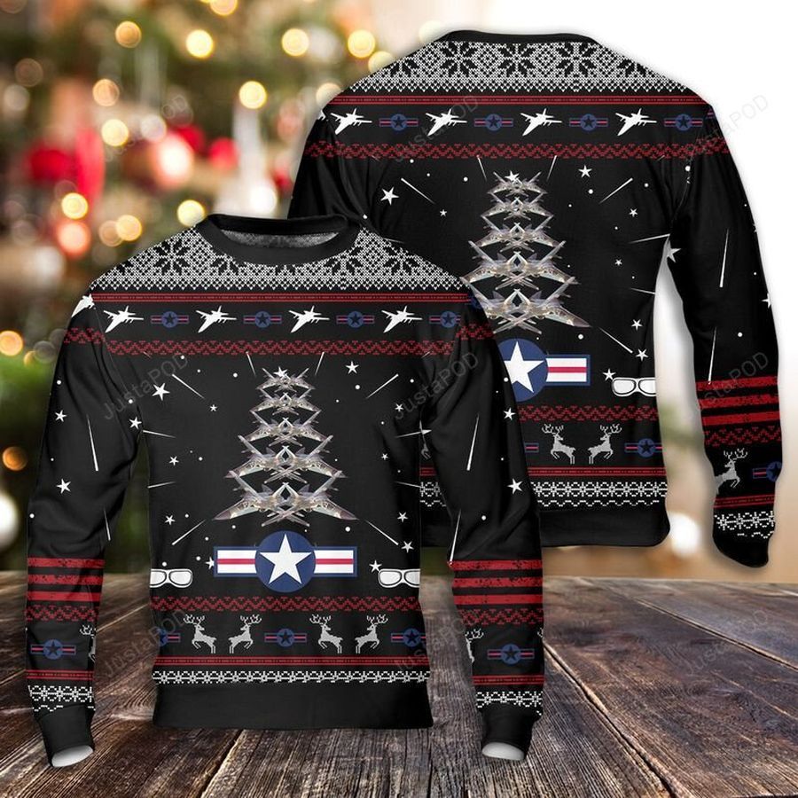 US Air Force General Dynamics F-111 Aardvark Christmas Tree Ugly Sweater Christmas