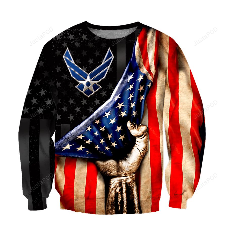US Airforce Logo USA Flag Ugly Sweater Christmas