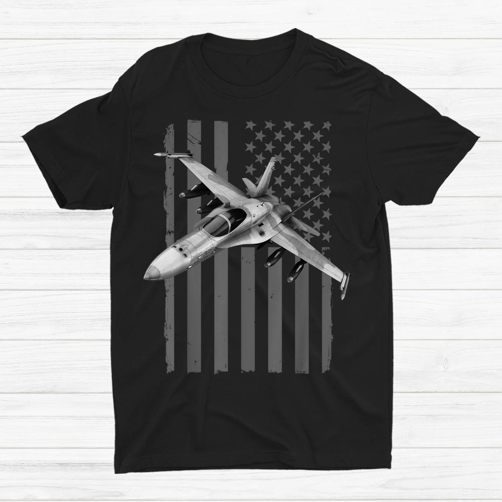 Us Jet Fighter Jet Plane Pilot American Flag Shirt