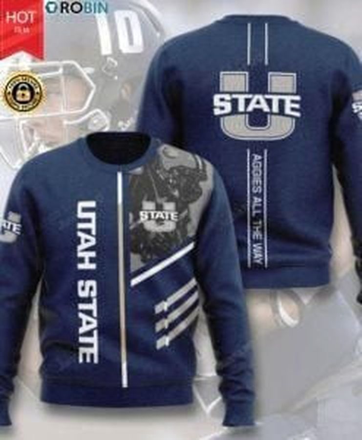 Utah State Aggies Ugly Christmas Sweater All Over Print Sweatshirt