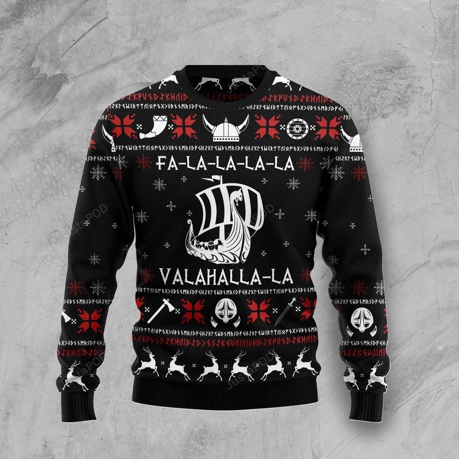 Valhalla Viking Ugly Christmas Sweater Ugly Sweater Christmas Sweaters Hoodie