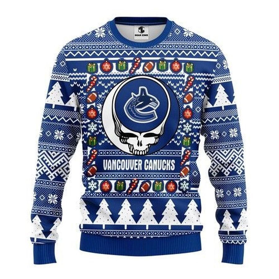 Vancouver Canucks Grateful Dead Christmas For Fans Ugly Christmas Sweater