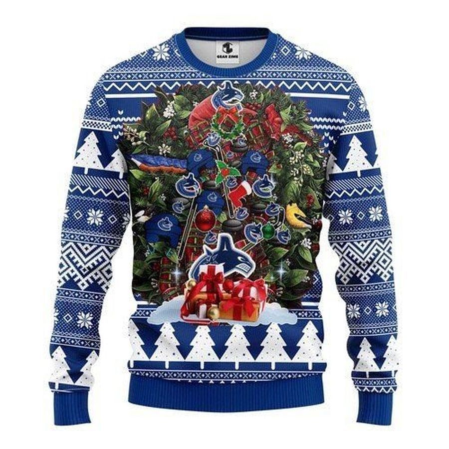 Vancouver Canucks Tree For Unisex Ugly Christmas Sweater All Over