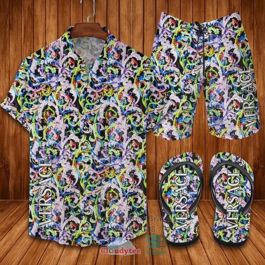 Versace Multicolor Hawaiian Shirt, Short, Flip-Flops – LIMITED EDITION