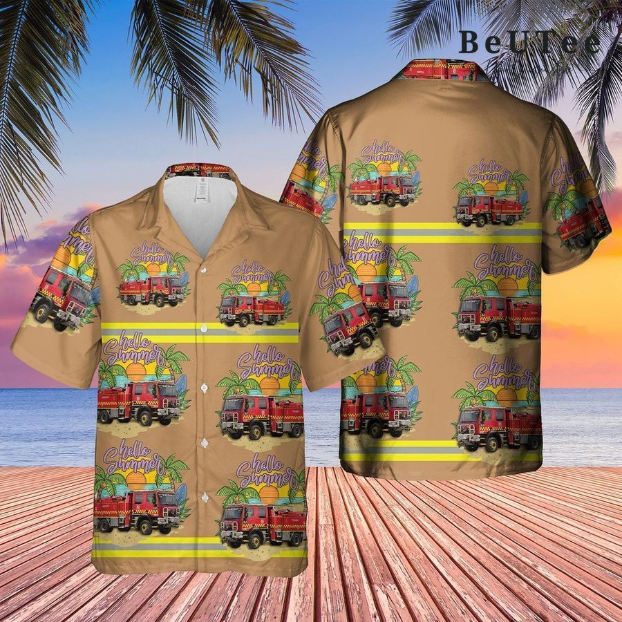 Victoria Fire Service Truck Hawaiian Shirt