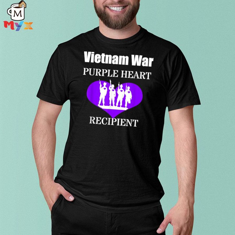 Vietnam war purple heart recipient veterans memorial shirt