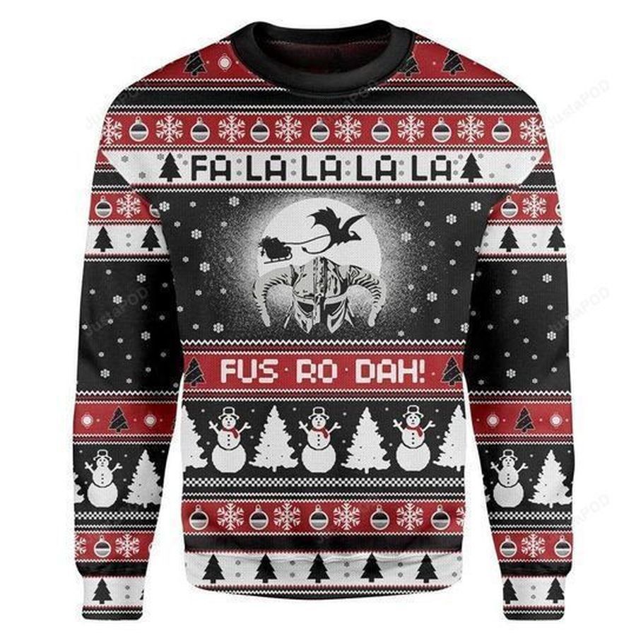Viking And Snowman Ugly Christmas Sweater All Over Print Sweatshirt