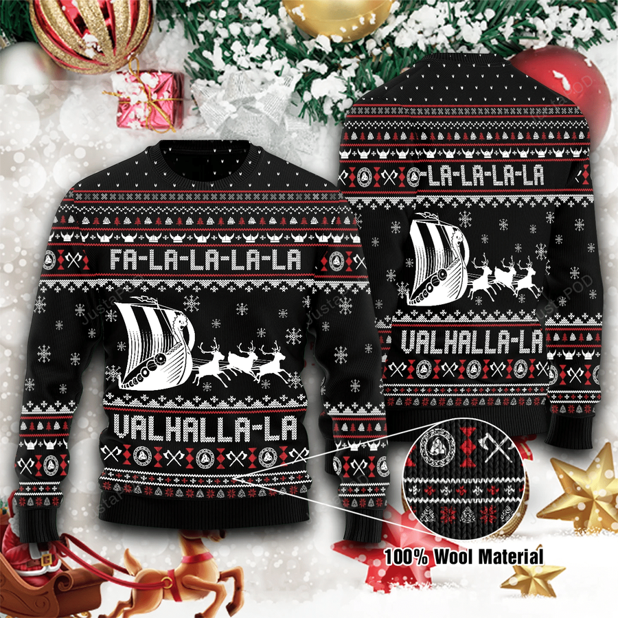 Viking Fa-la-la-la Ugly Christmas Sweater All Over Print Sweatshirt Ugly.png
