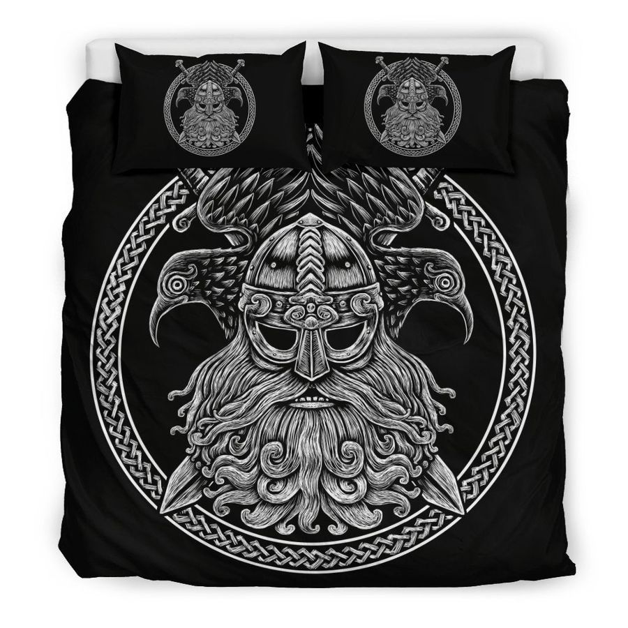 Viking Odin Sword Raven Print Duvet Cover Bedding Set