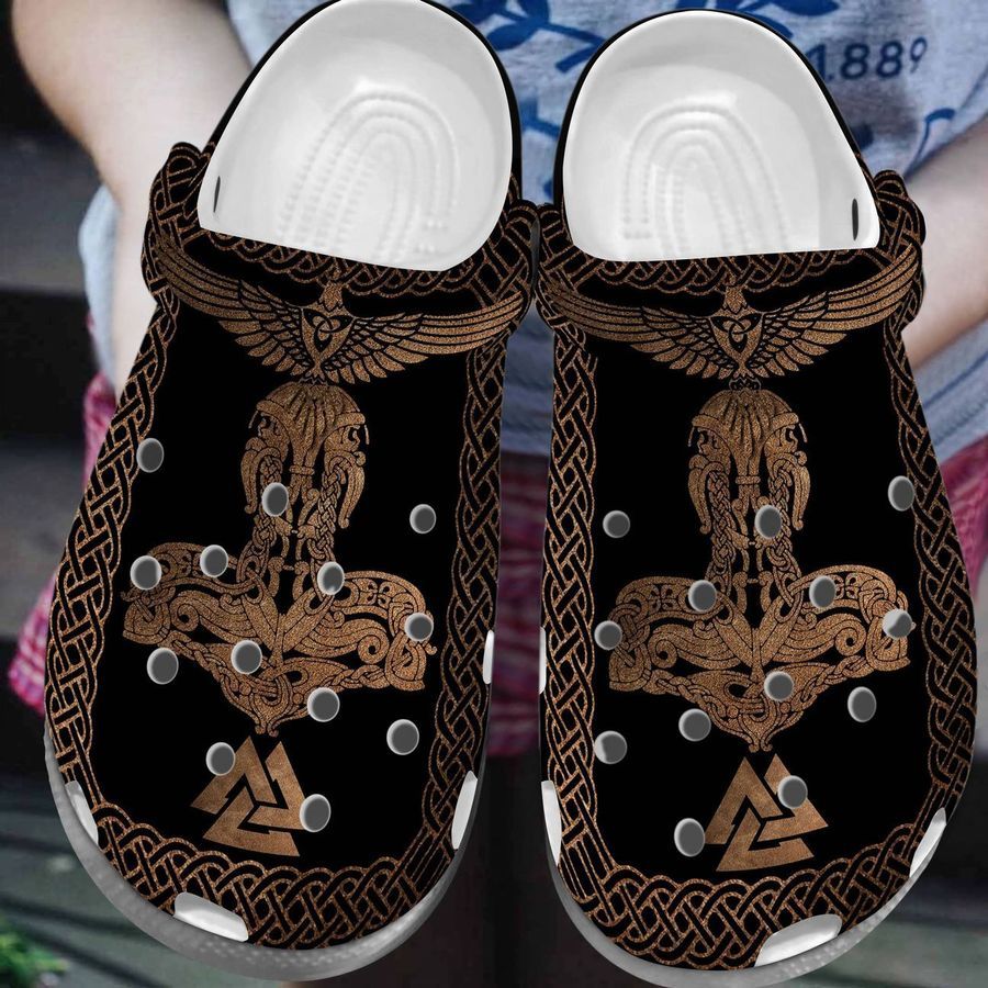 Viking Personalized Clog Custom Crocs Comfortablefashion Style Comfortable For Women Men Kid Print 3D Brown Symbols