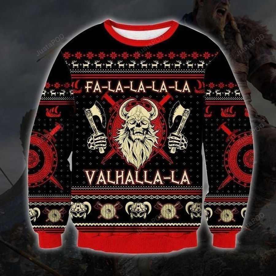 Viking Skull Ugly Christmas Sweater All Over Print Sweatshirt Ugly