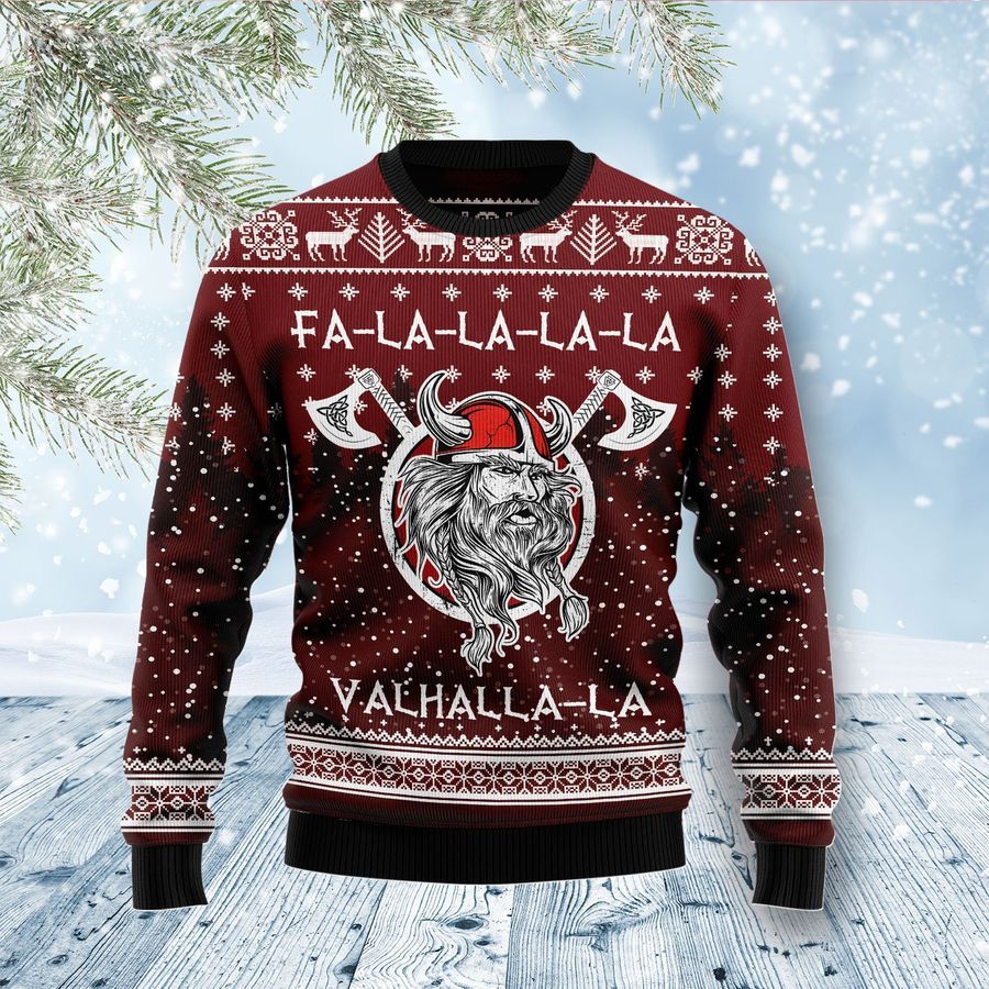 Vikings Fa La La La Viking Warrior snow Ugly Christmas Sweater