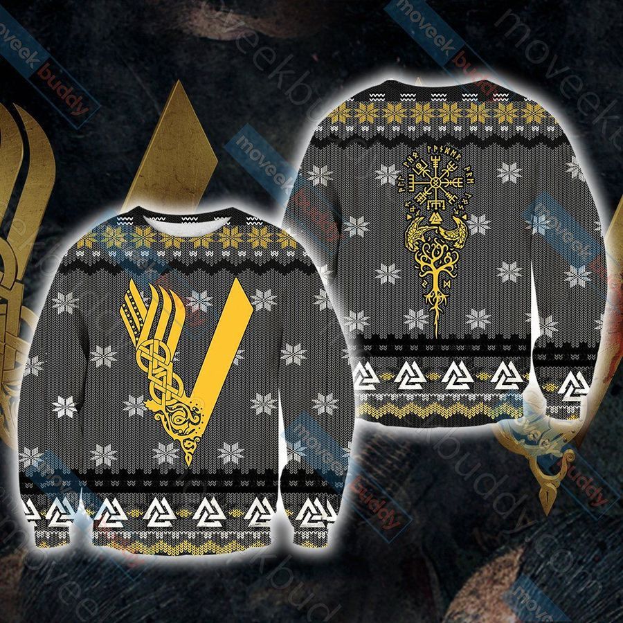 Vikings Knitting Style For Unisex Ugly Christmas Sweater All Over
