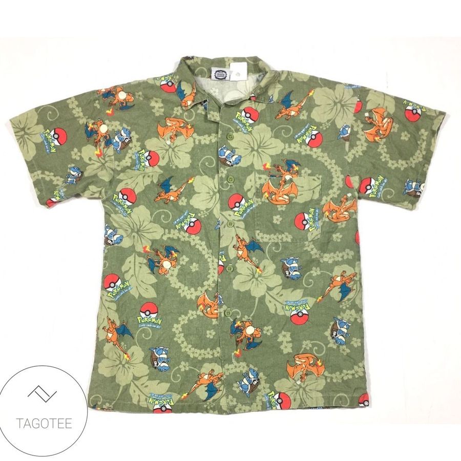 Vintage 90s Pokemon Hawaiian Shirt