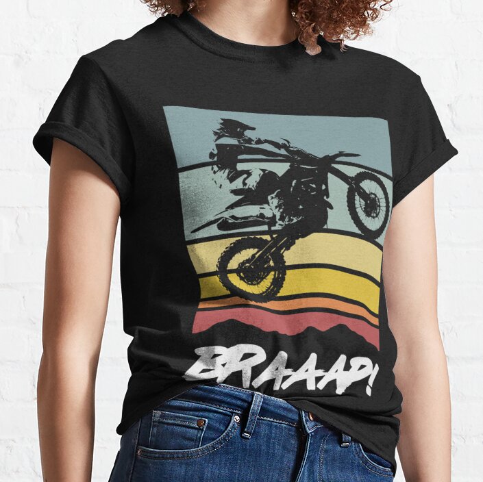 Vintage Dirt Bike Braap-Braaap Funny Motocross Racing  Classic T-Shirt