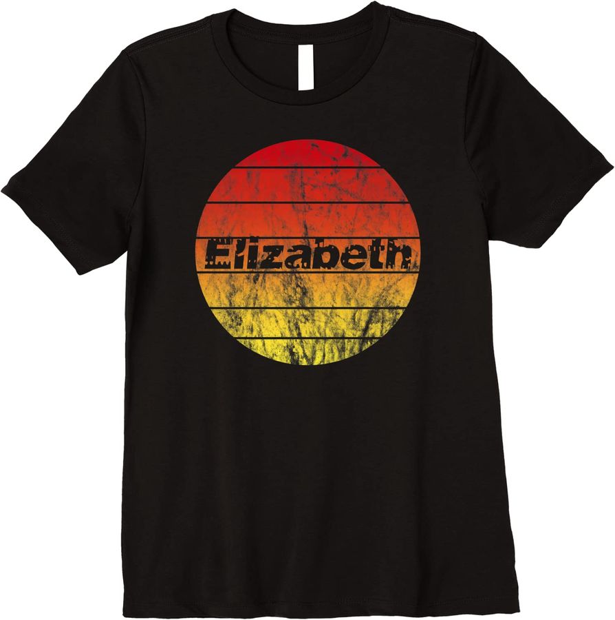 Vintage Name Elizabeth In Sunset First Given Name Elizabeth Premium