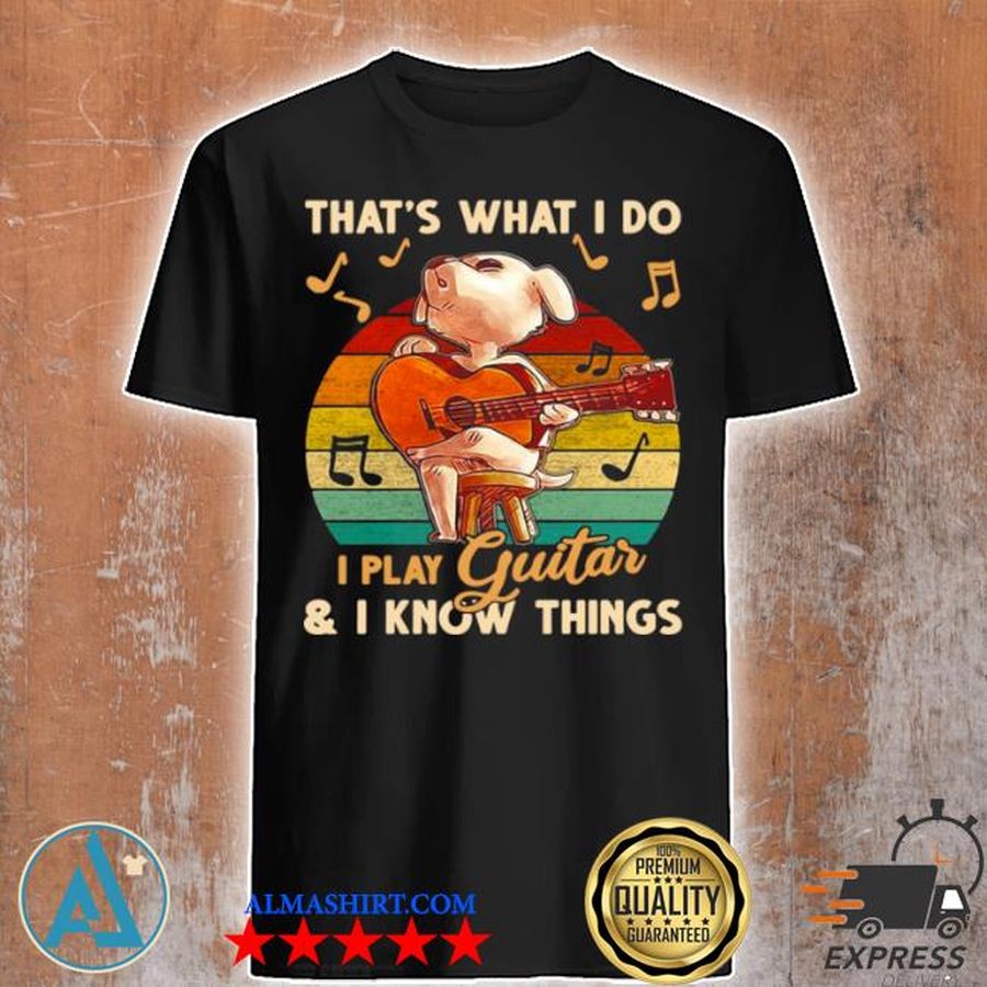 Vintage that's what I do I play guitar and I know things dog shirt