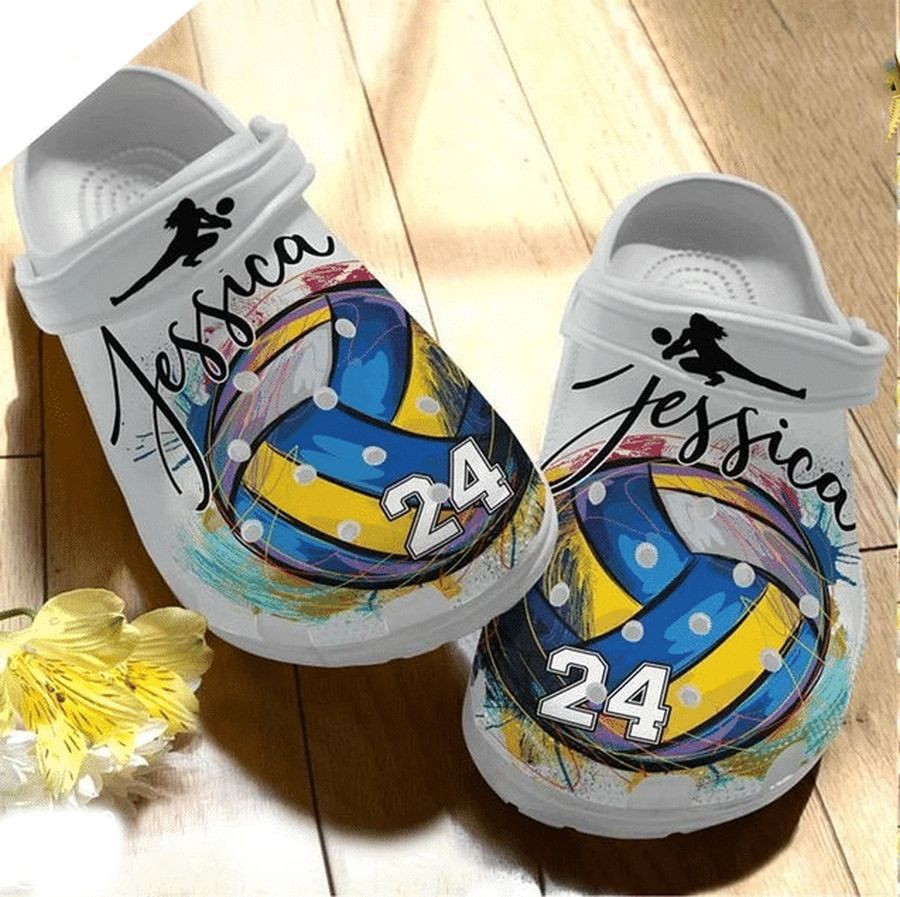 Volleyball Custom Name Crocs Rubber Crocs Crocband Clogs, Comfy Footwear Tl97