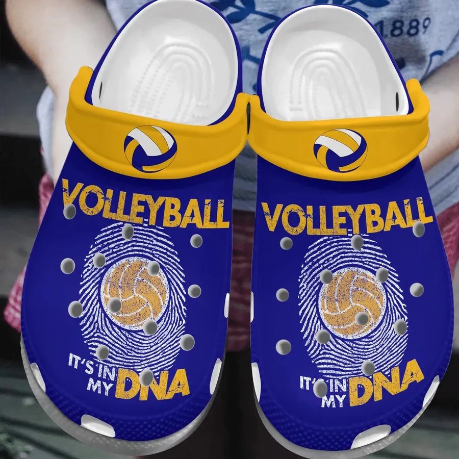 Volleyball It’S In My Dna Personalized Clog Custom Crocs Comfortablefashion Style Comfortable For Women Men Kid Print 3D