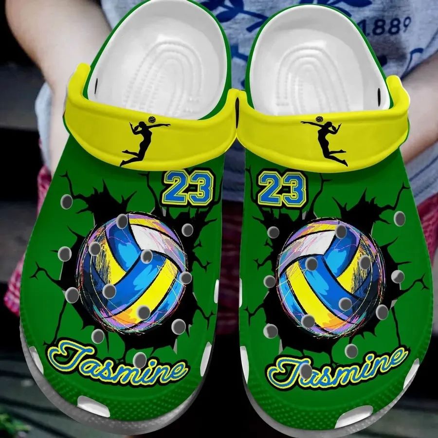 Volleyball Personalize Clog Custom Crocs Fashionstyle Comfortable For Women Men Kid Print 3D Volleyball Cracks