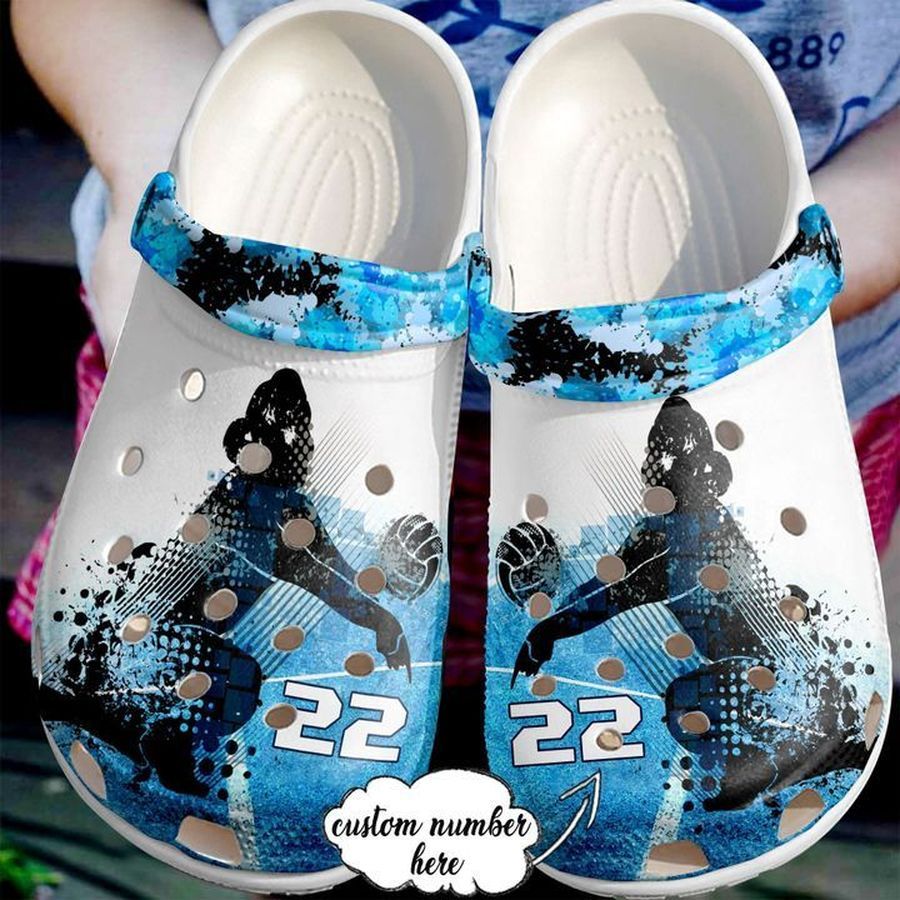 Volleyball Personalized Blue Ice Sku 2693 Crocs Crocband Clog Comfortable For Mens Womens Classic Clog Water Shoes