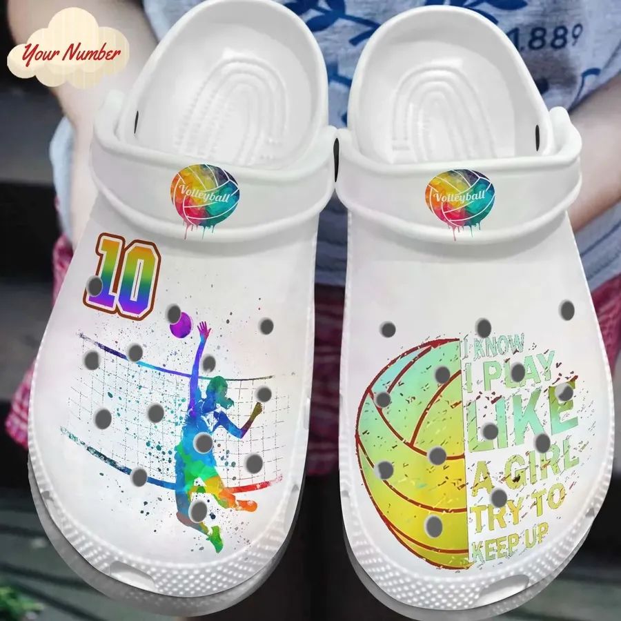 Volleyball Personalized Clog Custom Crocs Comfortablefashion Style Comfortable For Women Men Kid Print 3D V239