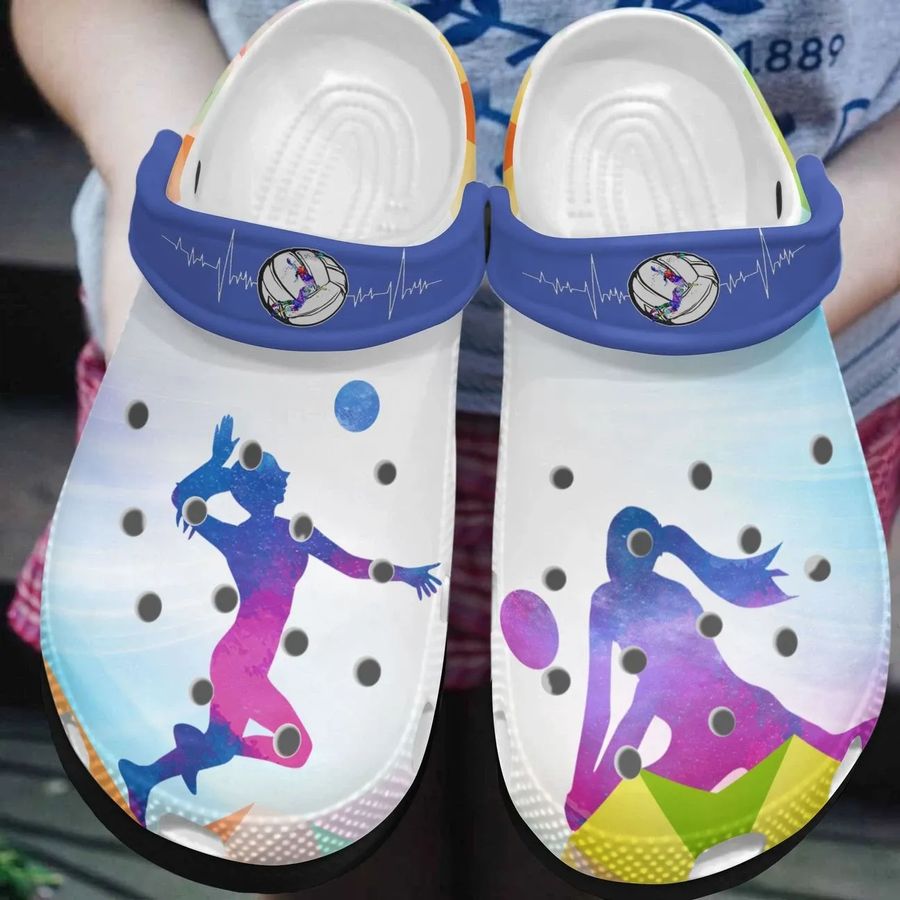Volleyball Personalized Clog Custom Crocs Comfortablefashion Style Comfortable For Women Men Kid Print 3D Volleyball In A Heartbeat