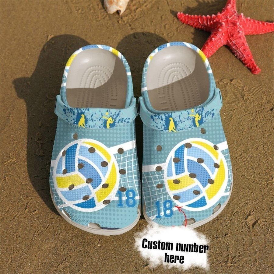 Volleyball Personalized Time Sku 2707 Crocs Crocband Clog Comfortable For Mens Womens Classic Clog Water Shoes