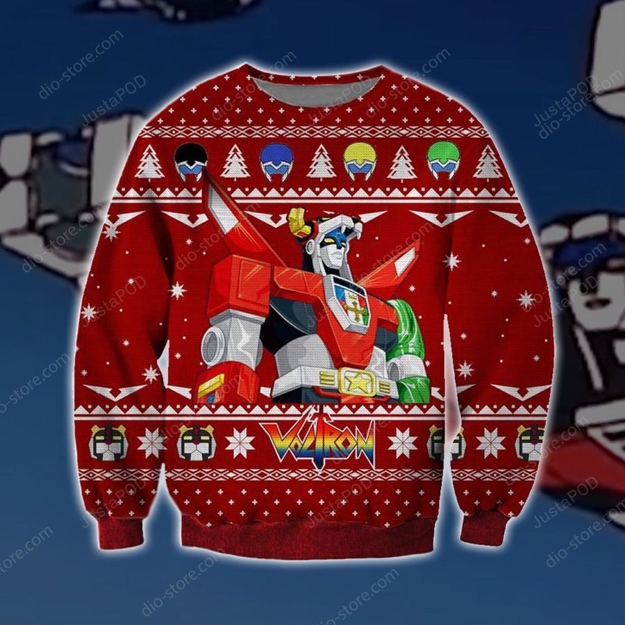 Voltron Knitting Pattern Ugly Christmas Sweater All Over Print Sweatshirt