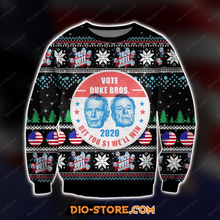 Vote Duke Bros 2020 For Unisex Ugly Christmas Sweater, All Over Print Sweatshirt, Ugly Sweater, Christmas Sweaters, Hoodie, Sweater